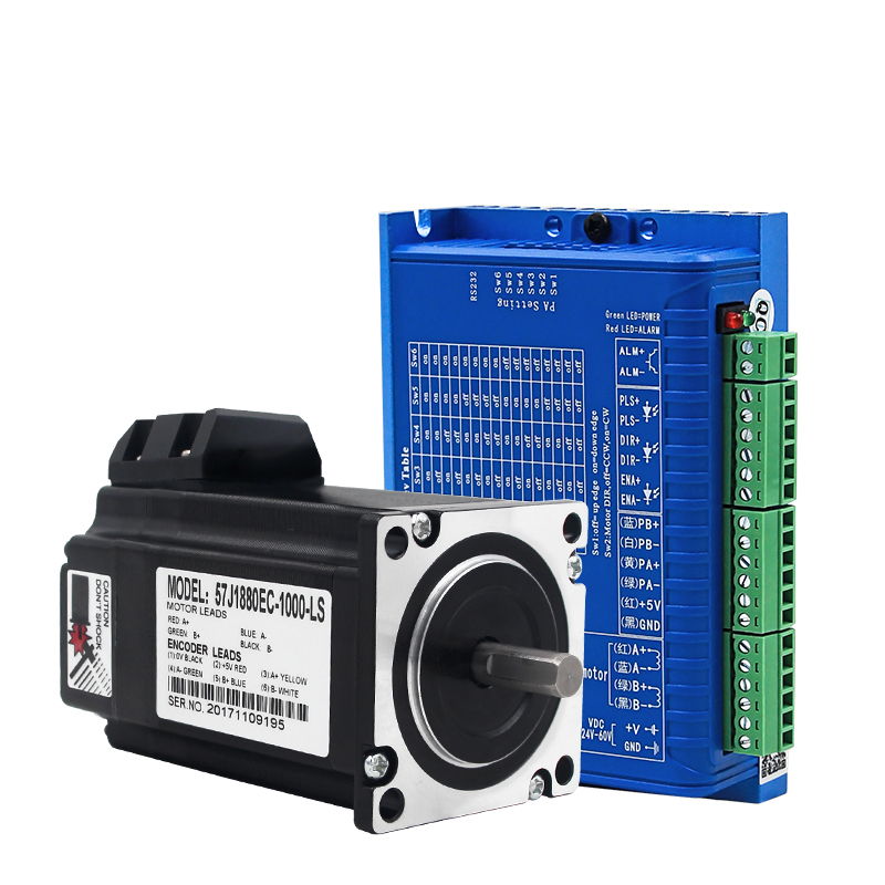 Nema 23 Closed Loop Stepper Motor Driver Kit - NEMA23 2NM jmc 2相57閉ループステッピングモータドライバcncキット57J1880EC-1000-LS + 2HSS57