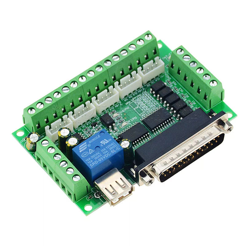 5 Axis Cnc Breakout Board Interface Mach3 - 5 軸 CNC インターフェースアダプタブレークアウトボードステッピングモータドライバ Mach3 +