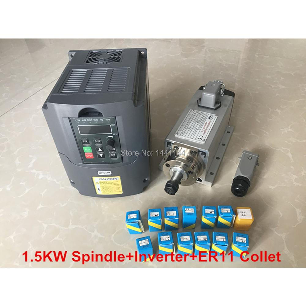 1.5KW空冷スピンドルモーターキット CNCスピンドルモー - Air Cooled 1.5Kw Spindle Motor Inverter 110V のレビューと価格