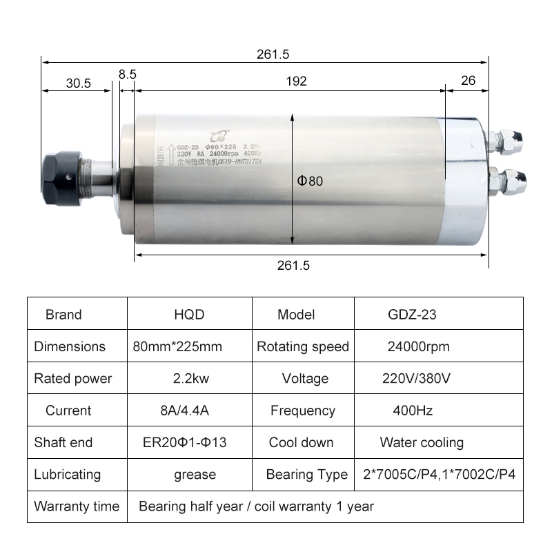 2.2kw水冷スピンドルキット CNCスピンドルモーター＆V - 2.2Kw Water Cooled Spindle Kit Vfd のレビューと価格