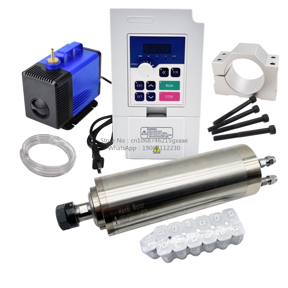 80MM 2.2KW ER20水冷式CNCスピンドルモーター - 2.2Kw Water Cooled Spindle Kit Vfd のレビューと価格