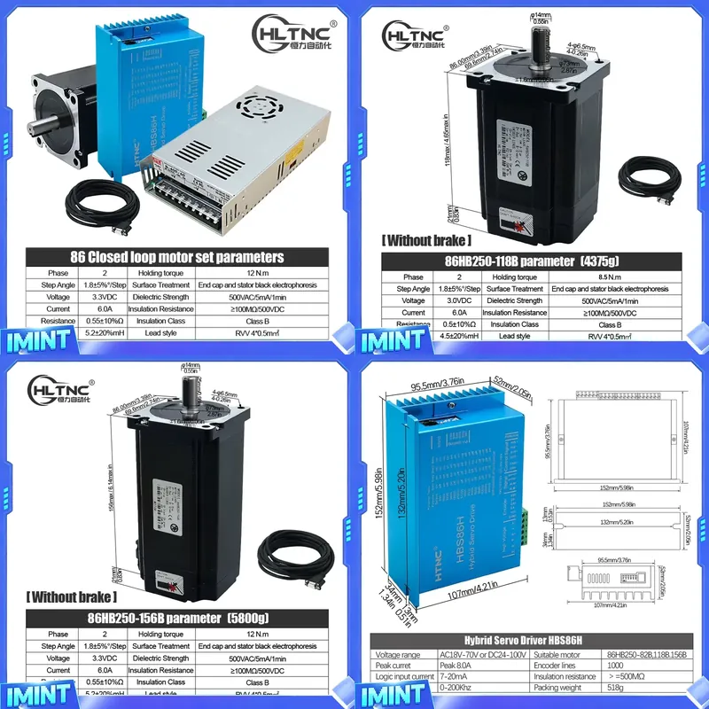 HLTNC Nema 34 クローズドループステッピングモー - Hybrid Servo Driver Nema 34 8.5Nm のレビューと価格