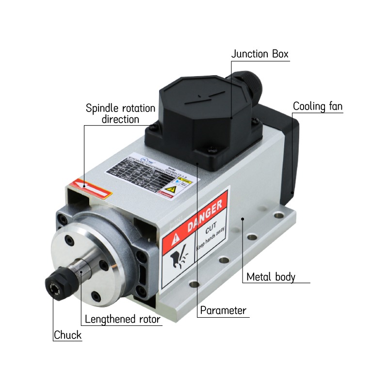 CNCフライス盤スピンドルモーター 1.5kw 2hp 22 - Er20 Collet Chuck Spindle Motor 220V のレビューと価格