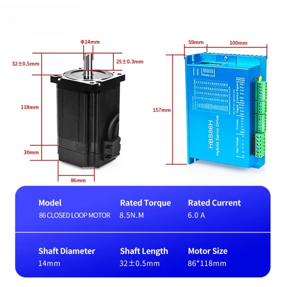 NEMA 34 クローズドループ ハイブリッド サーボキット - Hybrid Servo Driver Nema 34 8.5Nm のレビューと価格
